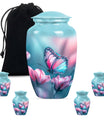 10 inch butterfly themed Aluminium funeral burial urn