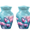 10 inch butterfly themed Aluminium funeral burial urn