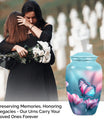 10 inch butterfly themed Aluminium funeral burial urn