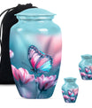 10 inch butterfly themed Aluminium funeral burial urn