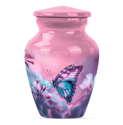 10-inch butterfly themed classic burial large urn 