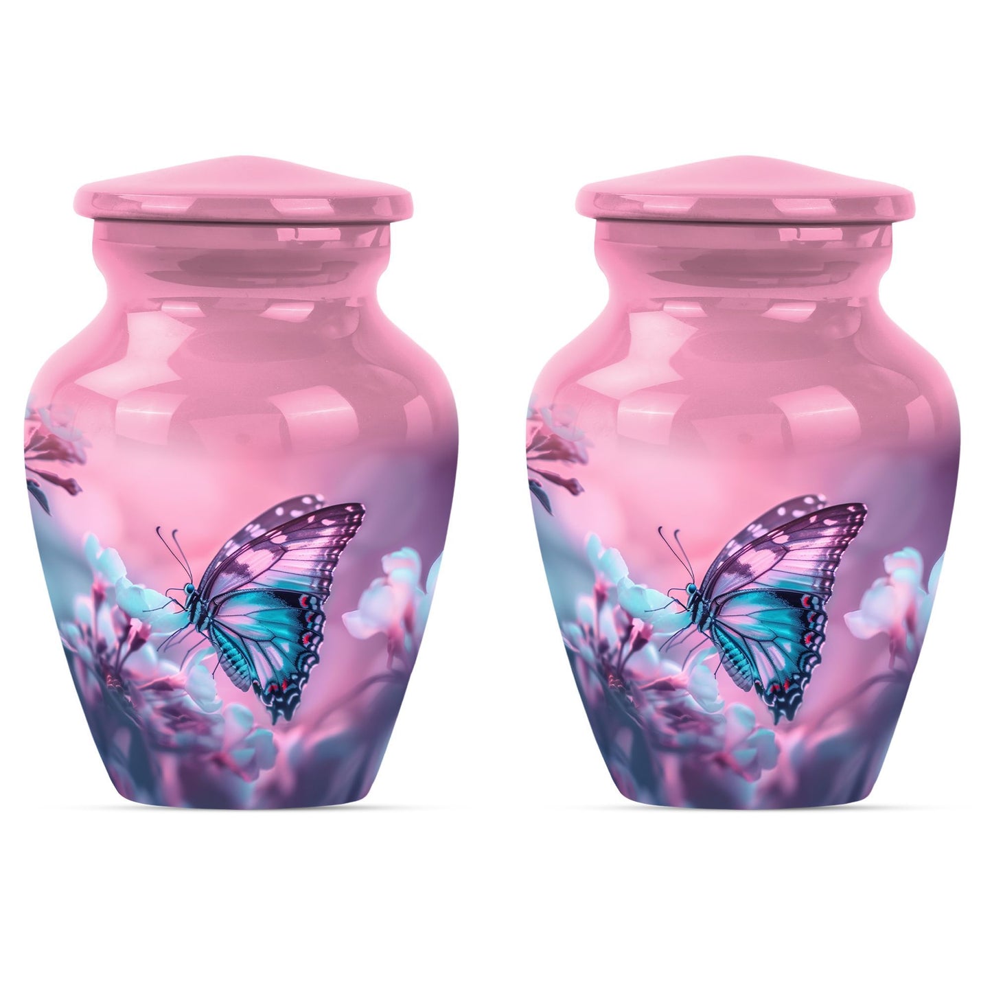 10-inch butterfly themed classic burial large urn 