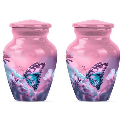 10-inch butterfly themed classic burial large urn 