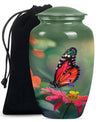 10-inch butterfly theme classic urn for adult female ashes.