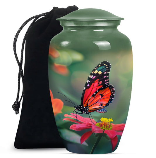 10-inch butterfly theme classic urn for adult female ashes.