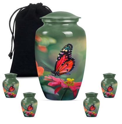 10-inch butterfly theme classic urn for adult female ashes.