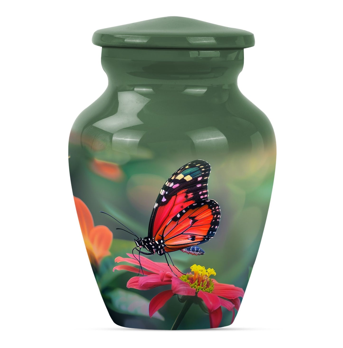 10-inch butterfly theme classic urn for adult female ashes.