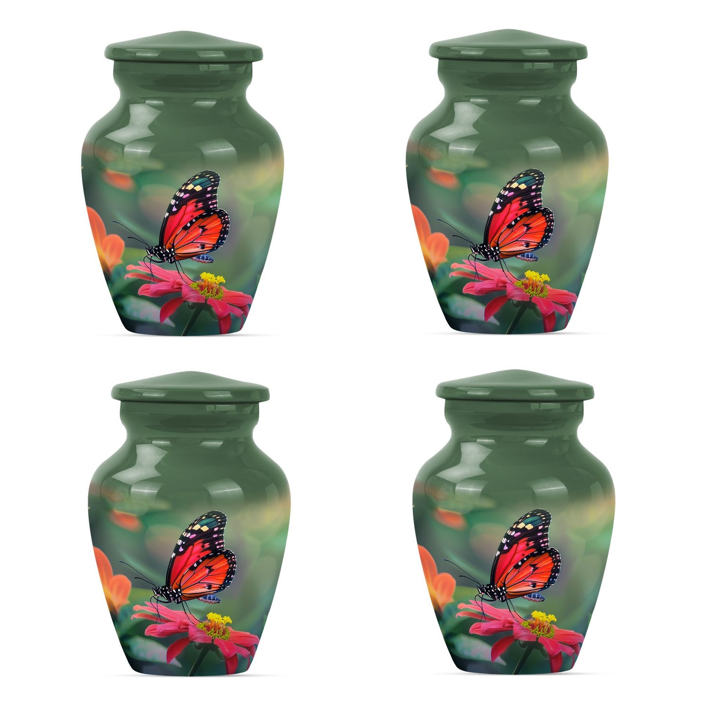 10-inch butterfly theme classic urn for adult female ashes.