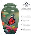 10-inch butterfly theme classic urn for adult female ashes.