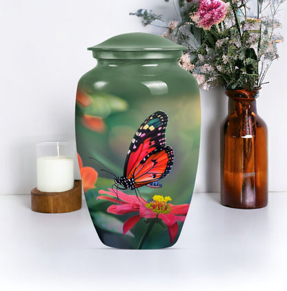 10-inch butterfly theme classic urn for adult female ashes.