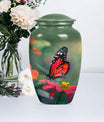 10-inch butterfly theme classic urn for adult female ashes.