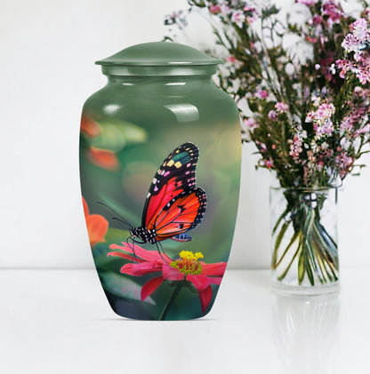 10-inch butterfly theme classic urn for adult female ashes.
