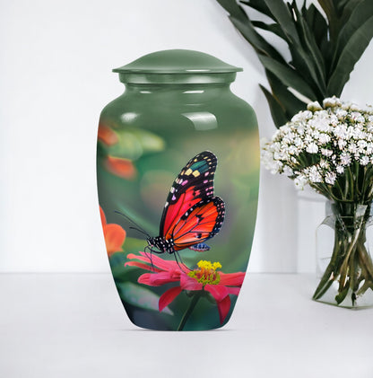 10-inch butterfly theme classic urn for adult female ashes.
