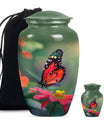 10-inch butterfly theme classic urn for adult female ashes.
