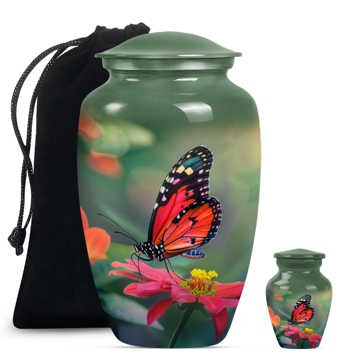 10-inch butterfly theme classic urn for adult female ashes.