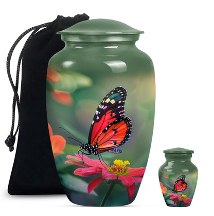 10-inch butterfly theme classic urn for adult female ashes.