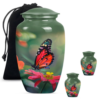10-inch butterfly theme classic urn for adult female ashes.