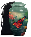 10-inch classic butterfly urn for male adult human cremation ashes, personalizable with engraved names