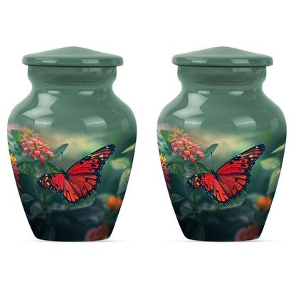 10-inch classic butterfly urn for male adult human cremation ashes, personalizable with engraved names