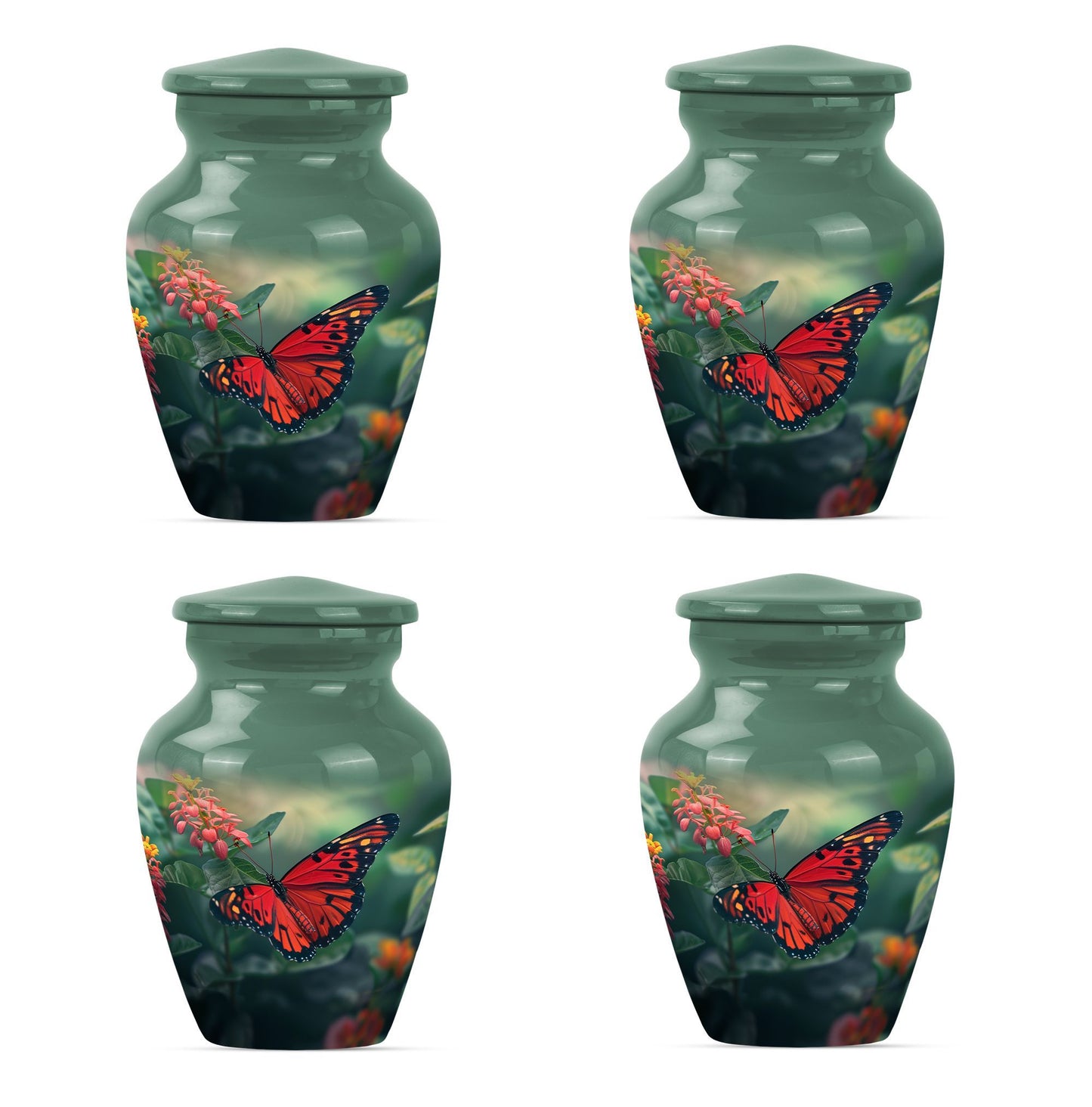 10-inch classic butterfly urn for male adult human cremation ashes, personalizable with engraved names