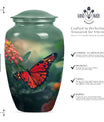 10-inch classic butterfly urn for male adult human cremation ashes, personalizable with engraved names