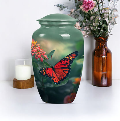 10-inch classic butterfly urn for male adult human cremation ashes, personalizable with engraved names