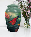 10-inch classic butterfly urn for male adult human cremation ashes, personalizable with engraved names
