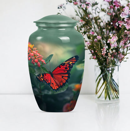 10-inch classic butterfly urn for male adult human cremation ashes, personalizable with engraved names