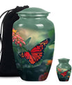 10-inch classic butterfly urn for male adult human cremation ashes, personalizable with engraved names