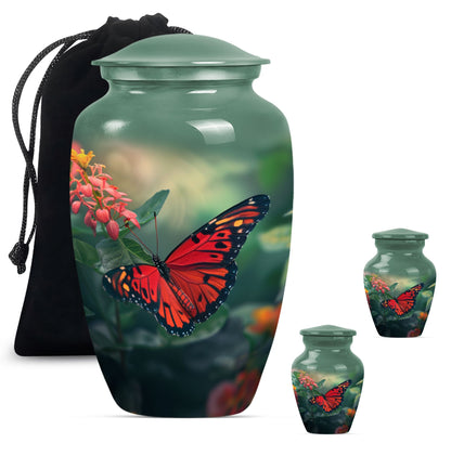 10-inch classic butterfly urn for male adult human cremation ashes, personalizable with engraved names