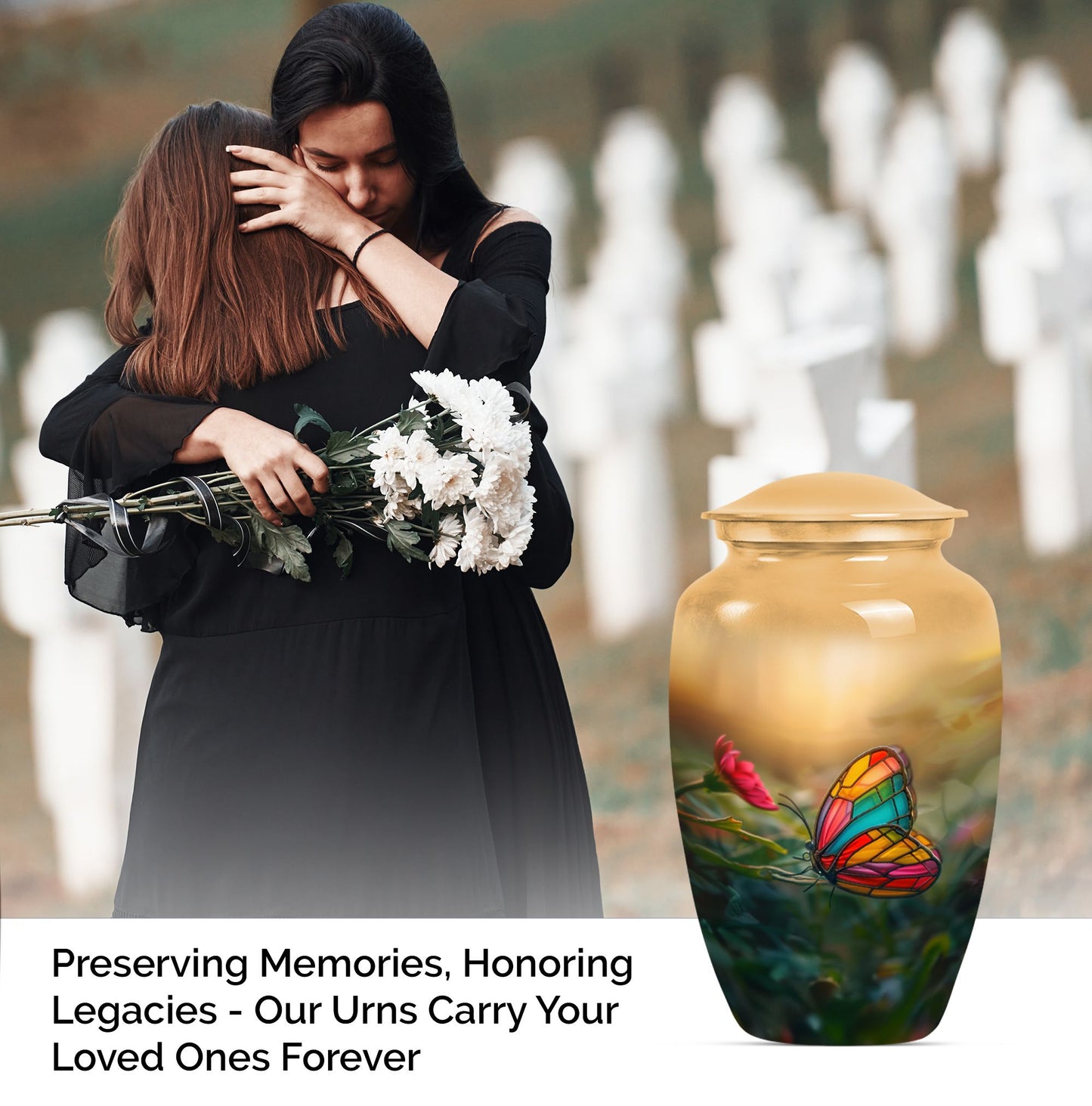butterfly cremation urn.