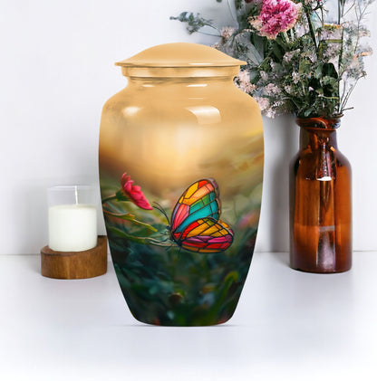 butterfly cremation urn.