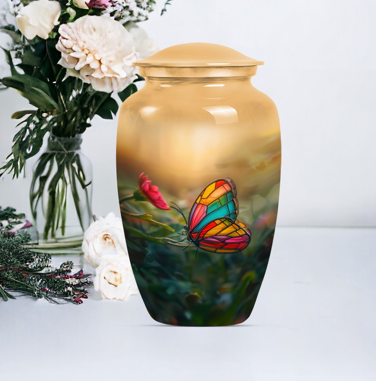 butterfly cremation urn.