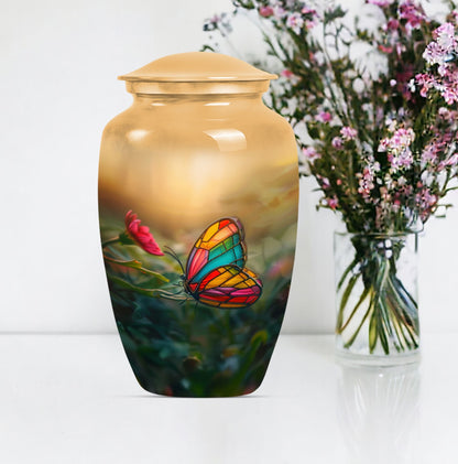butterfly cremation urn.