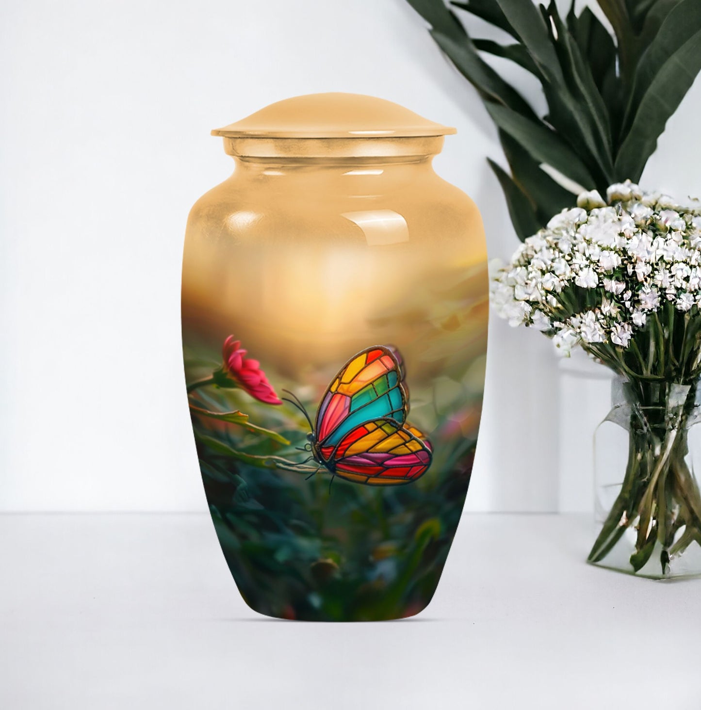 butterfly cremation urn.