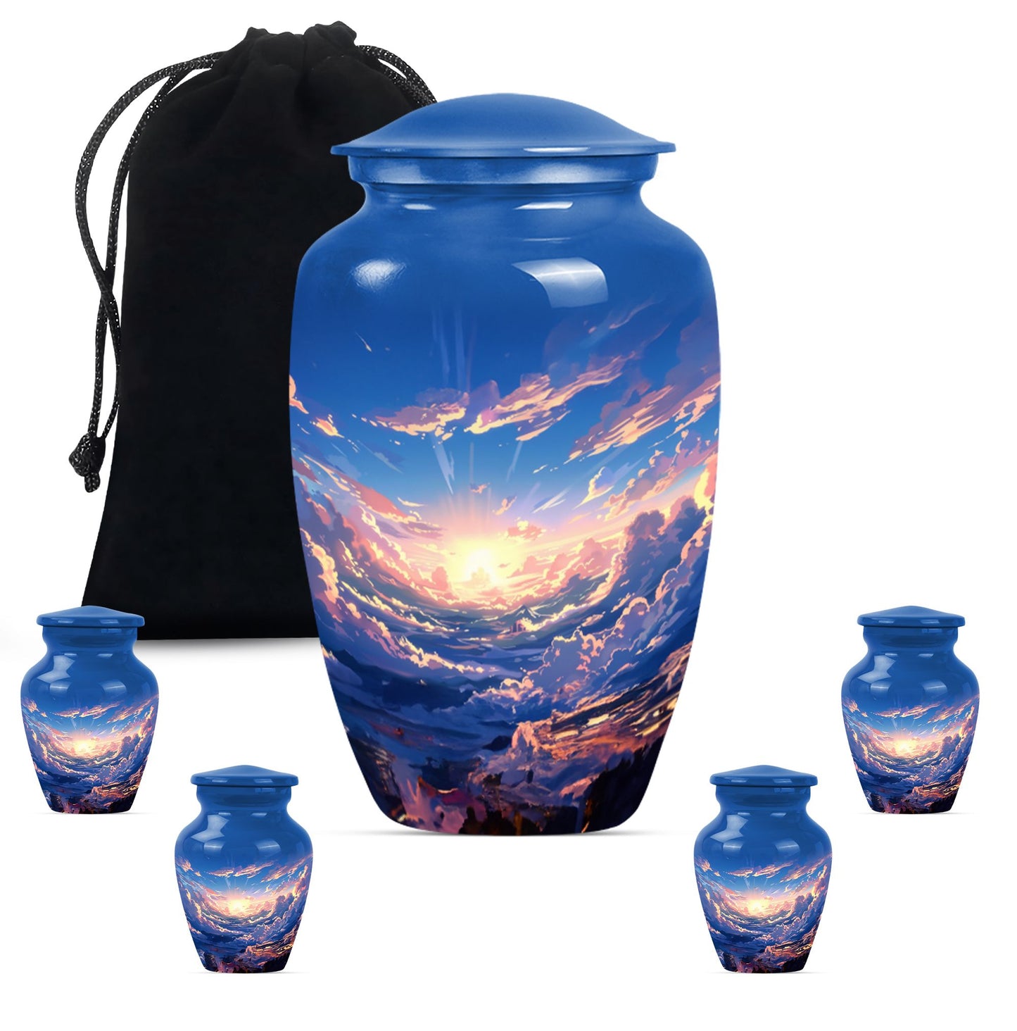 10-inch classic butterfly-themed clouds urn.