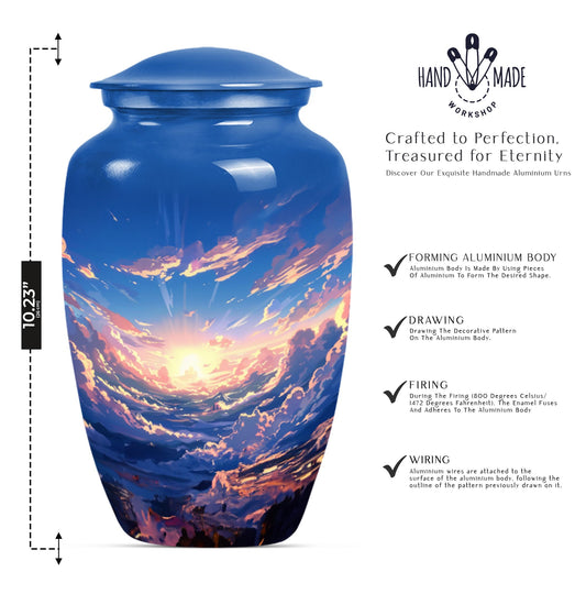 10-inch classic butterfly-themed clouds urn.
