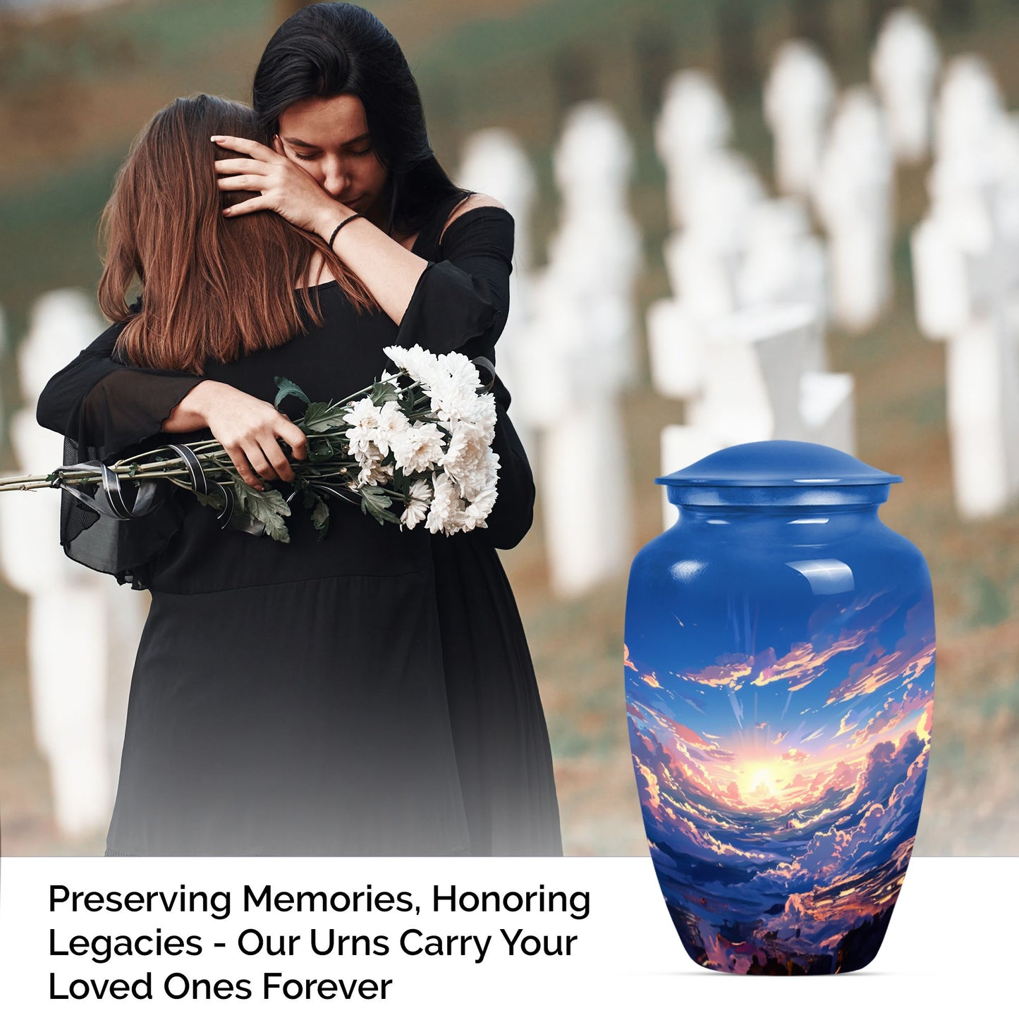 10-inch classic butterfly-themed clouds urn.