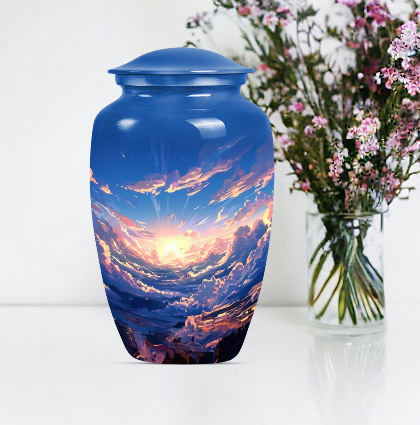 10-inch classic butterfly-themed clouds urn.