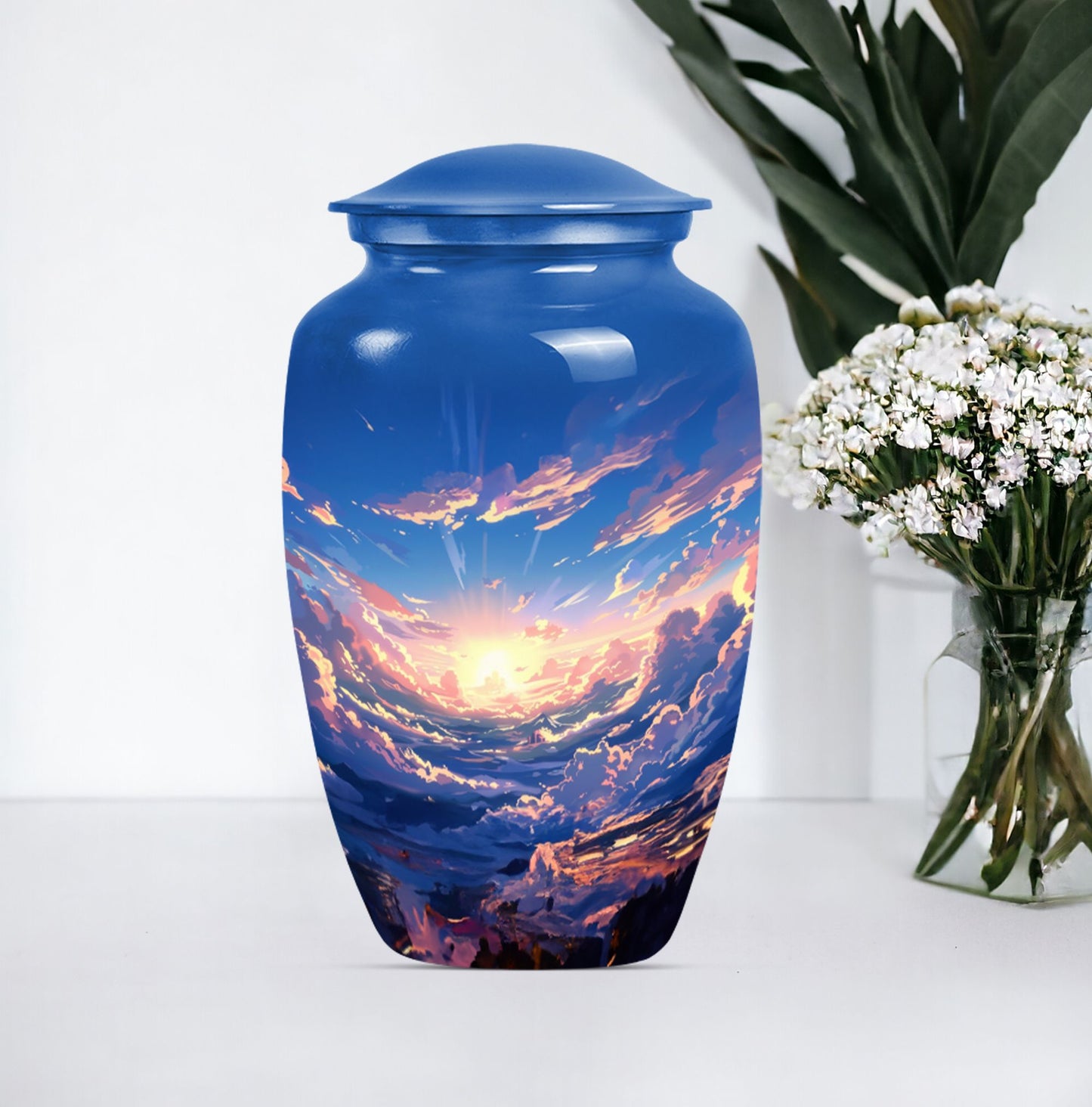 10-inch classic butterfly-themed clouds urn.