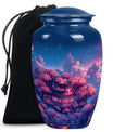 10-inch classic clouds urn, butterfly theme.