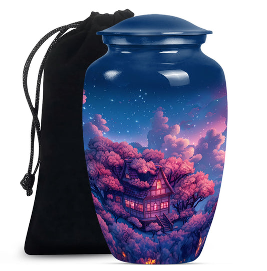 10-inch classic clouds urn, butterfly theme.