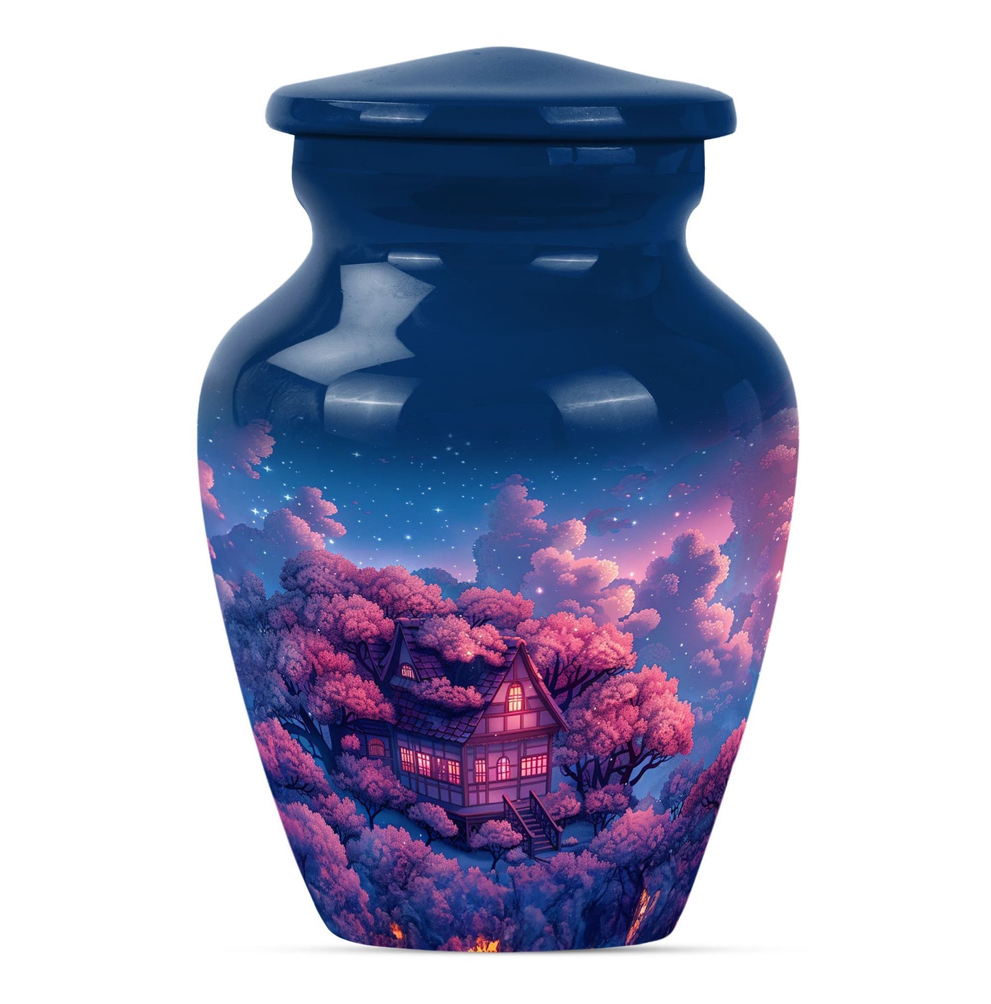 10-inch classic clouds urn, butterfly theme.