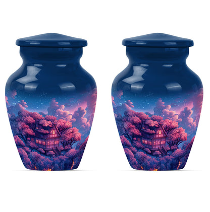 10-inch classic clouds urn, butterfly theme.