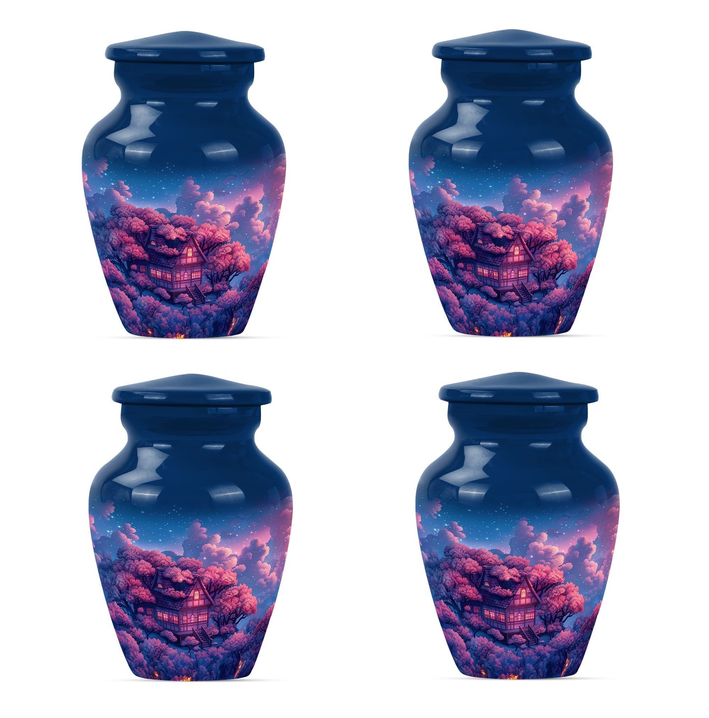 10-inch classic clouds urn, butterfly theme.