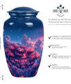 10-inch classic clouds urn, butterfly theme.