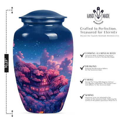 10-inch classic clouds urn, butterfly theme.
