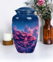 10-inch classic clouds urn, butterfly theme.