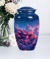 10-inch classic clouds urn, butterfly theme.