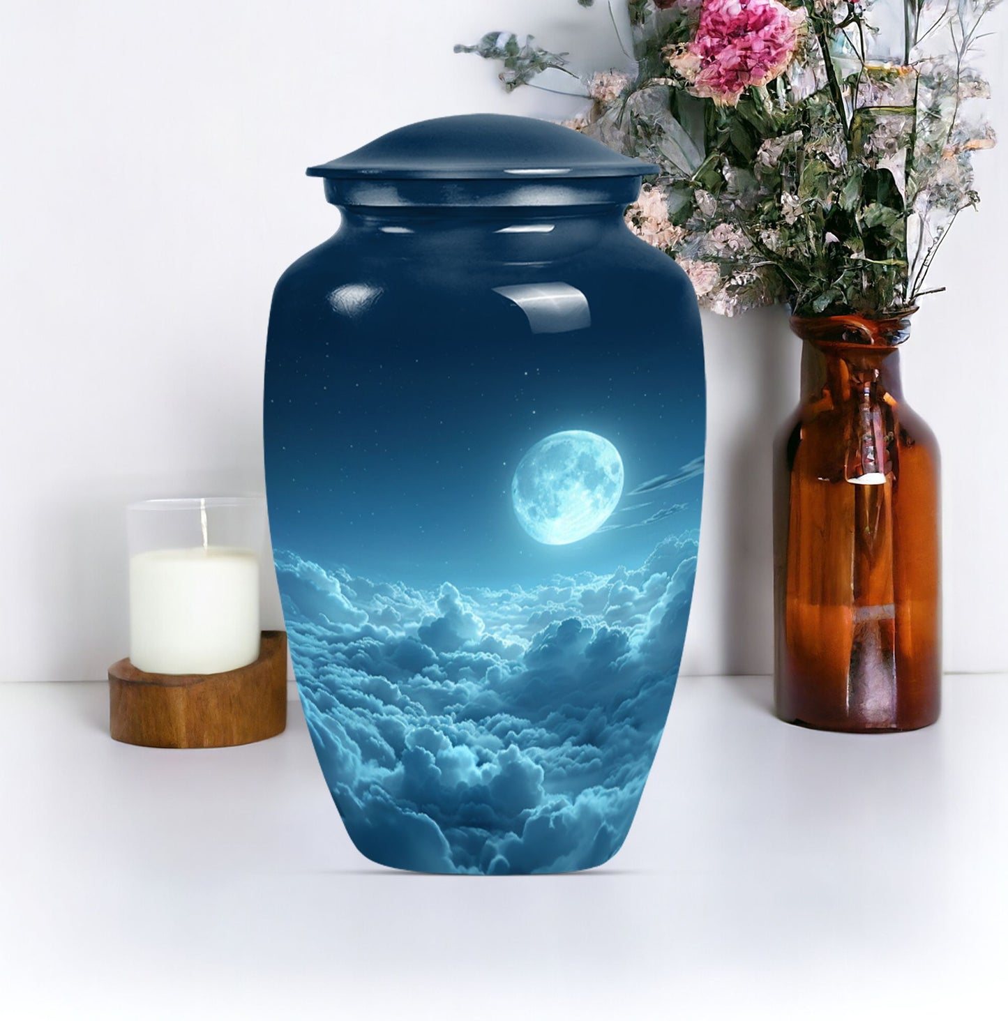  clouds urn with butterfly theme for adult human ashes